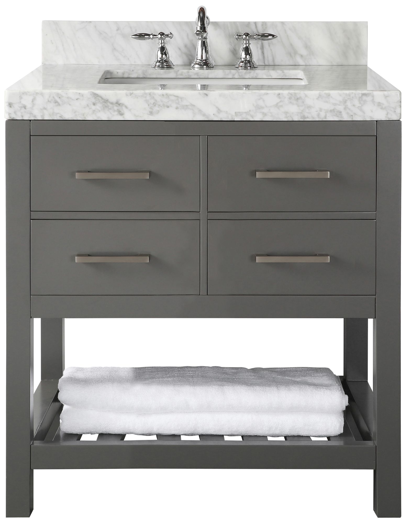 Elizabeth 36" Wide Single Sink Gray Marble Vanity
