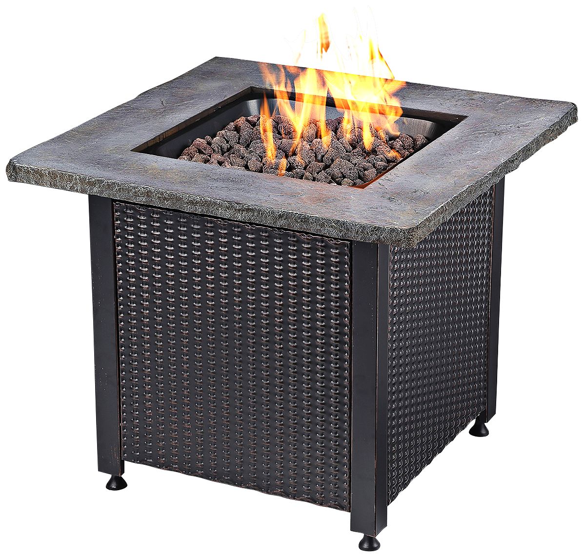 Faux Stone Mantel 30" Wide LP Gas Fire Pit