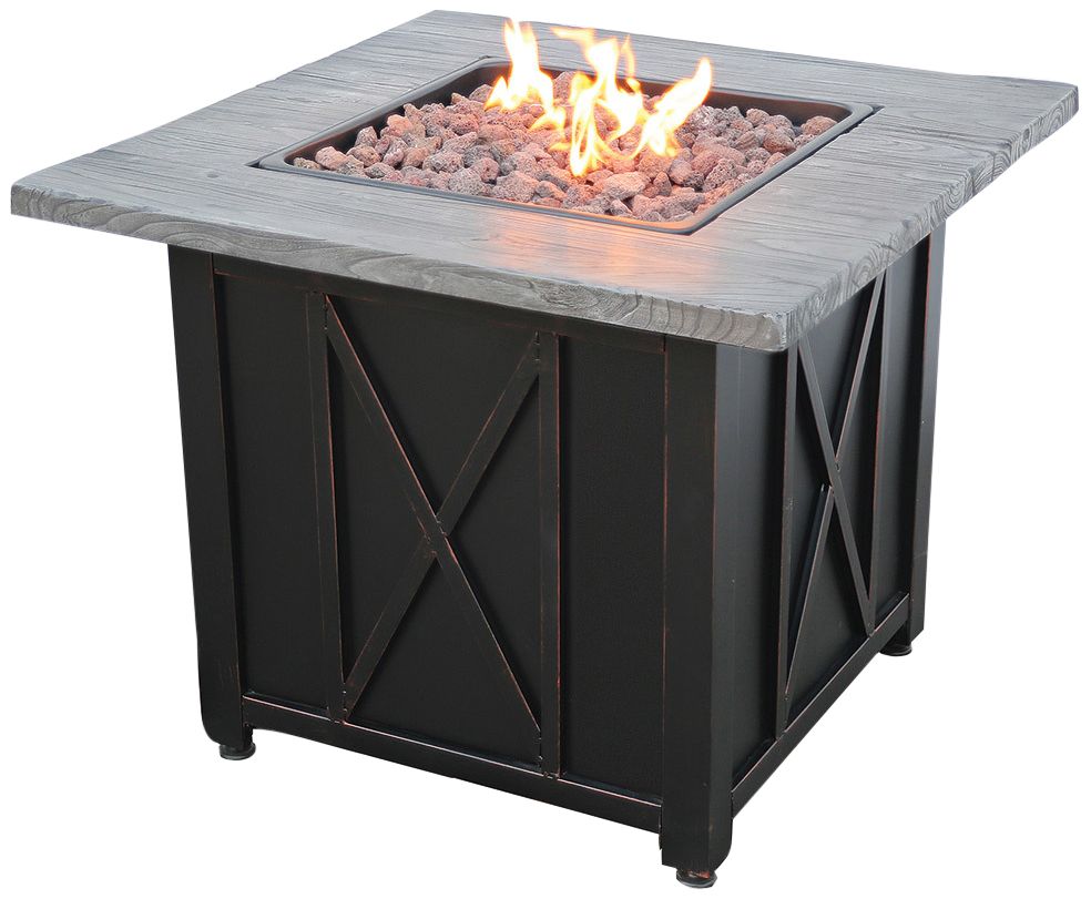 Wood Grain Mantel 30" Wide LP Gas Fire Pit