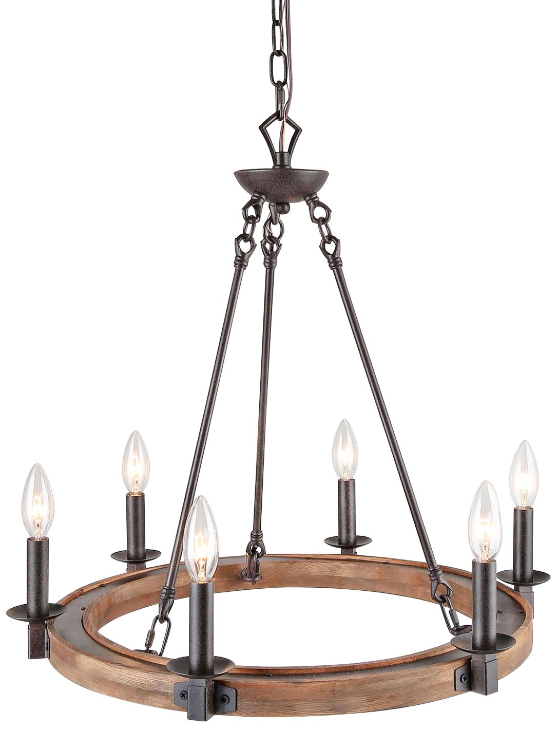 Lurav 23" Wide Bronze 6-Light Candle Chandelier