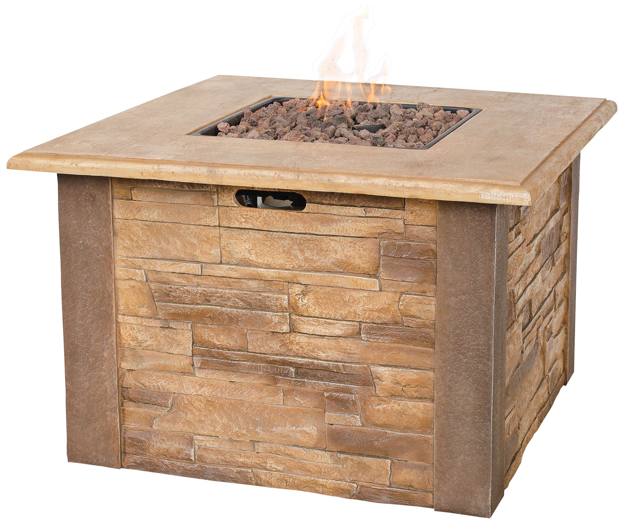 Faux Stone Mantel 36" Wide LP Gas Fire Pit