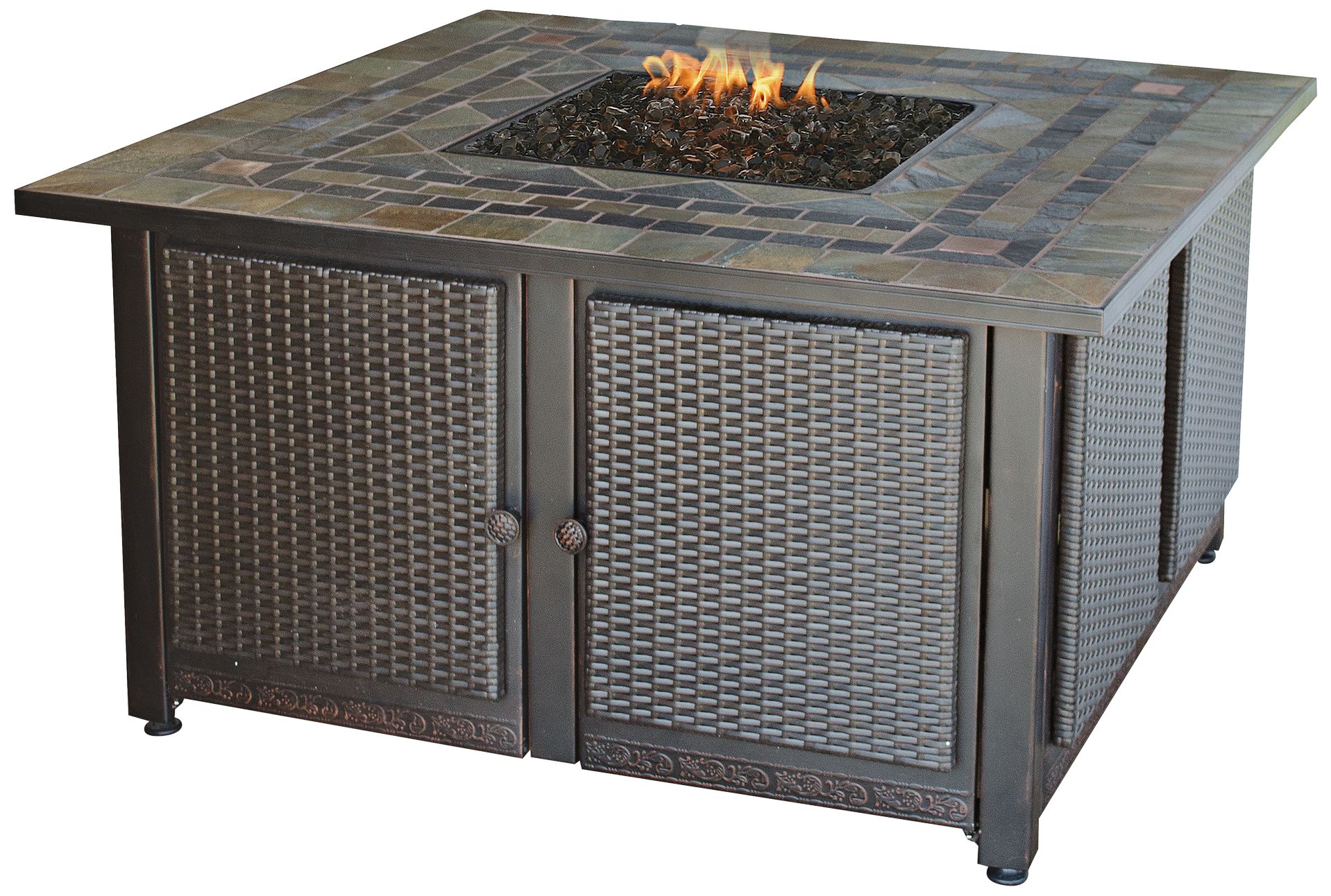 Slate and Copper 41 1/4" Wide Propane Gase Fire Pit Table