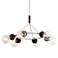 Arlo 46"W Stainless Steel and Natural Acacia 6-Light Pendant