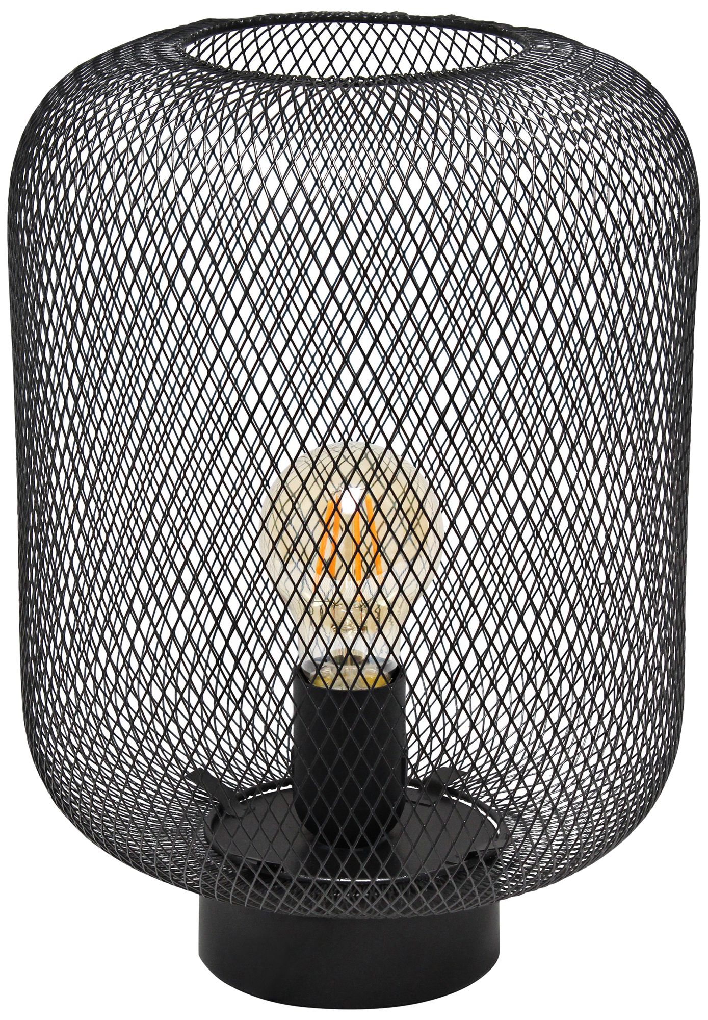 Simple Designs 12 1/4"H Black Metal Mesh Accent Table Lamp 85K20