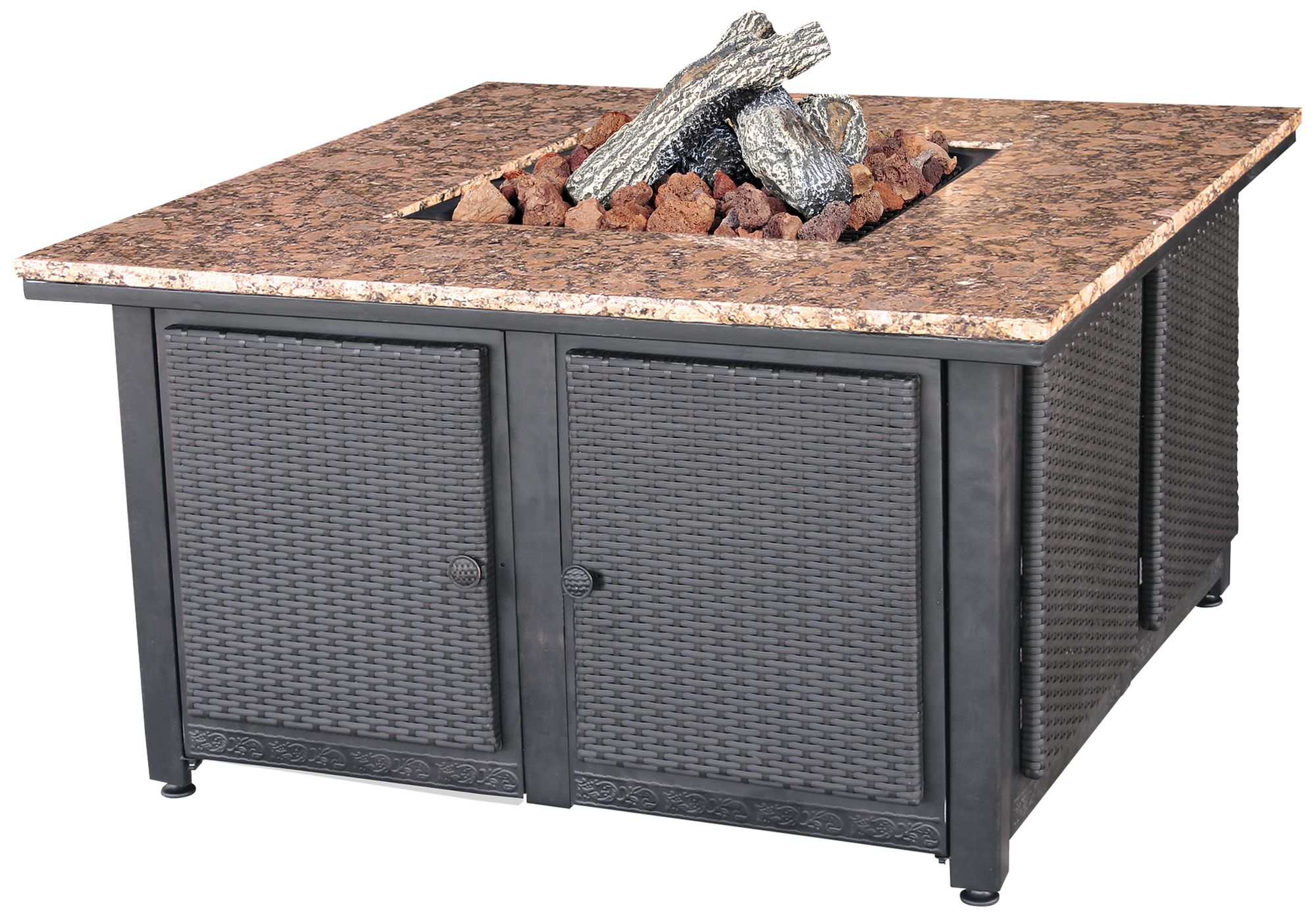 Granite Top 41 1/2" Wide LP Gas Outdoor Fire Pit Table
