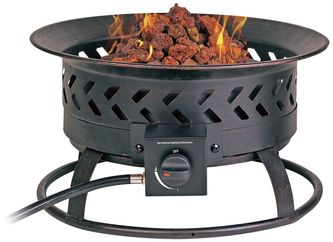 Antique Copper 19" Wide LP Gas Portable Outdoor Fire Pit