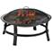 Brushed Copper 29" Wide Wood Burning Outdoor Fire Pit