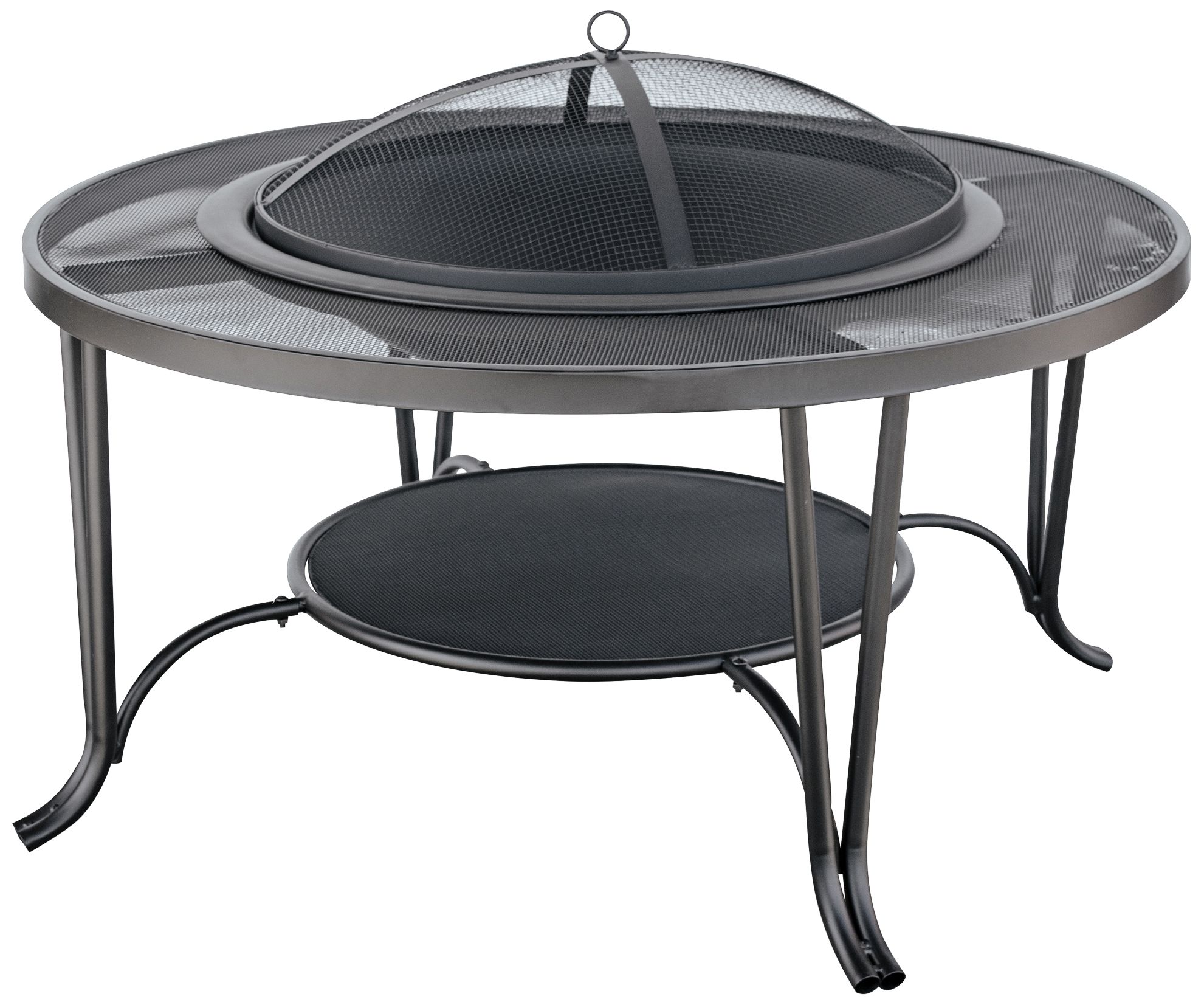 Black 34 3/4" Wide Mesh Hearth Outdoor Fire Pit