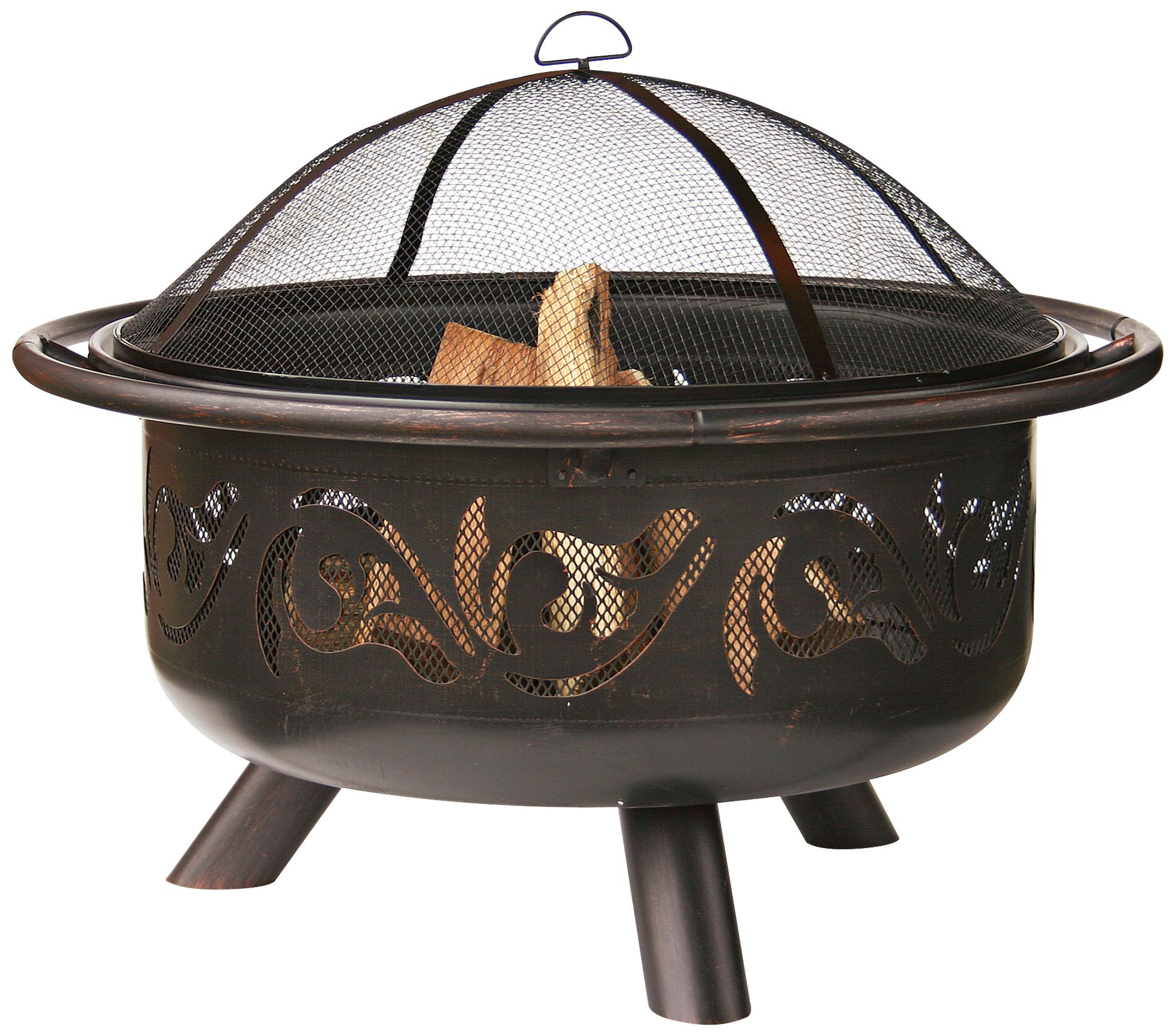 Swirl 35 3/4" Wide Bronze Wood Burning Outdoor Fire Pit