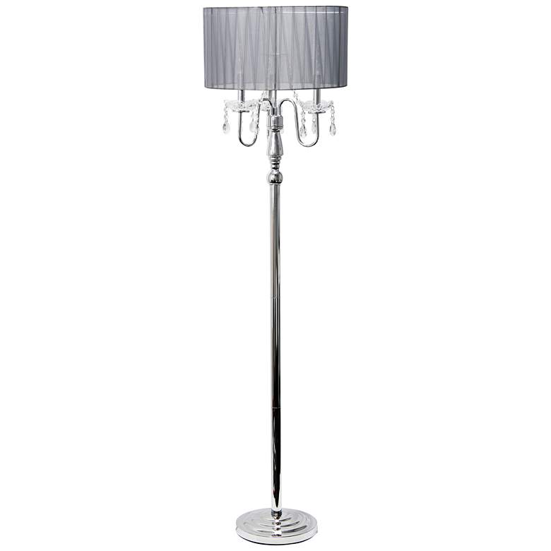 Elegant Designs Chrome and Gray Floor Lamp