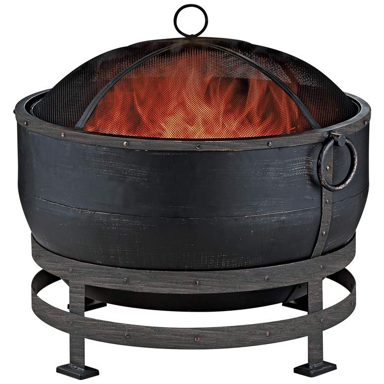 Image 1 Kettle 28 1/2" Wide Wood Burning Outdoor Fire Pit