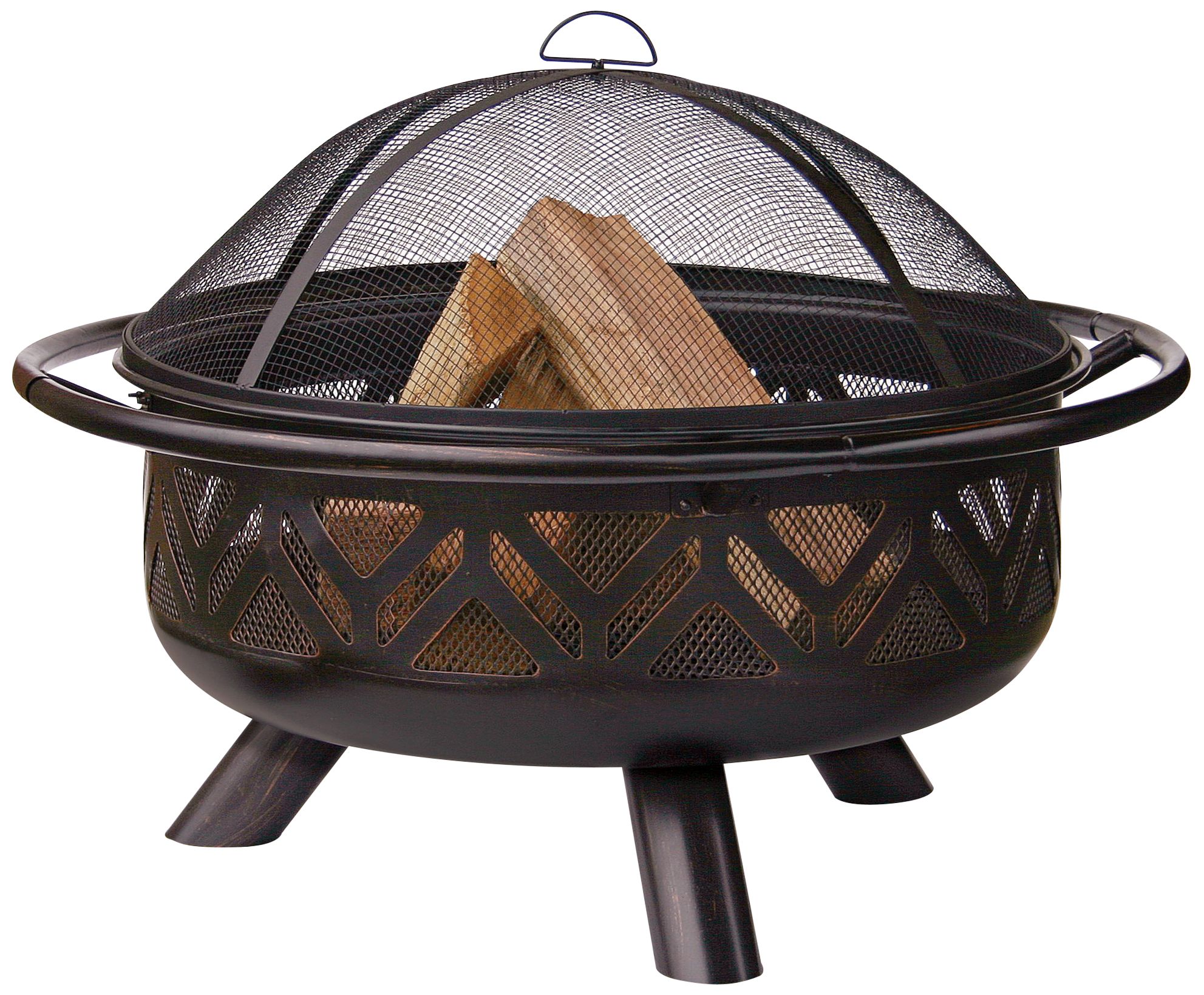 Geometric 36" Wide Wood Burning Outdoor Fire Pit