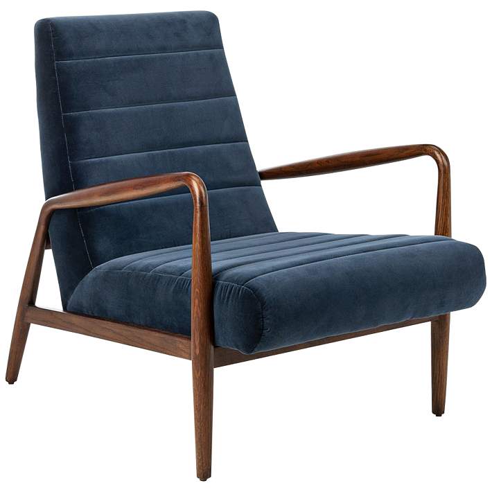 Willow Navy Channel Tufted Arm Chair, Tufted Arm Chairs