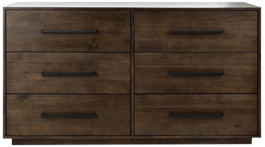 Mallory 56" Wide Dark Chocolate 6-Drawer Dresser