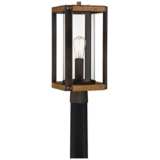Marion Square 18 1/4&quot;H Black and Walnut Outdoor Post Light