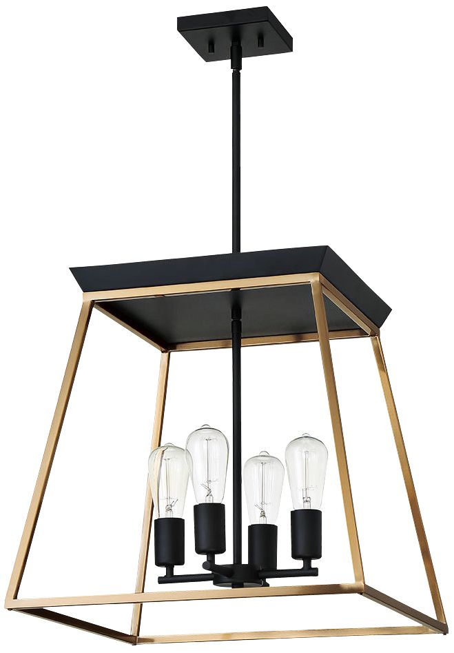 Eglo Paulino 18" Wide Brushed Gold Matte Black Pendant Light