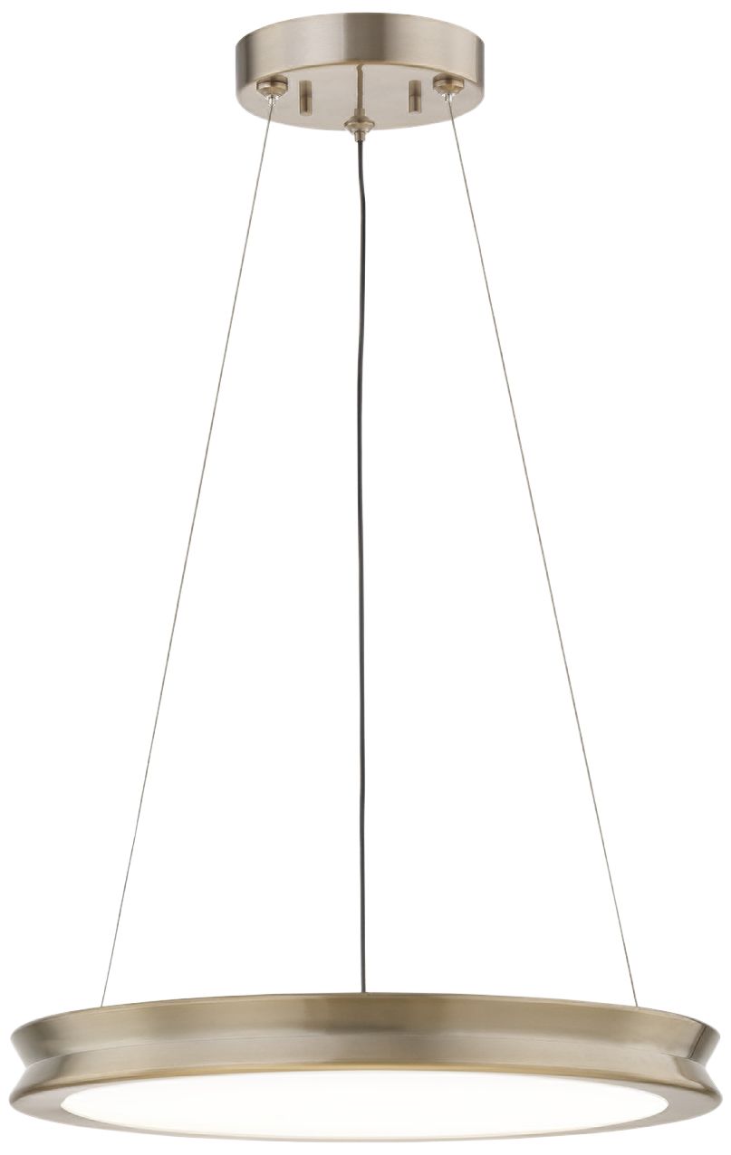 Fusion™ Bevel 16" Wide Brushed Brass LED Pendant Light