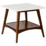 Avalon 24&quot; Wide White and Pecan 1-Shelf Wood End Table