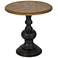 Hemlock 22 1/4" Wide Natural and Black Round Accent Table