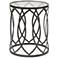 Coen 16 1/4" Wide Black Geometric Eyelet Round Accent Table
