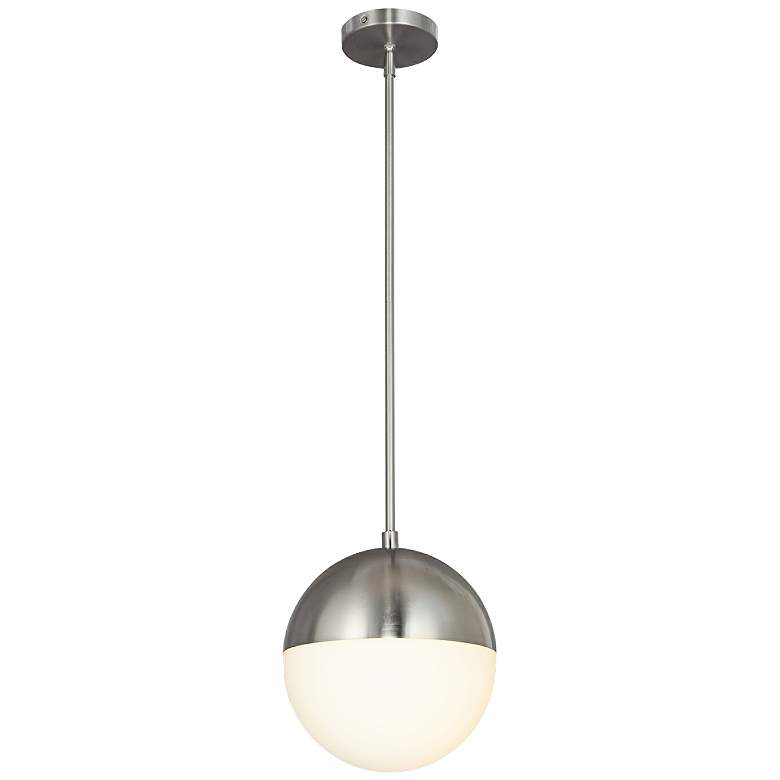 Fusion&#8482; Ion 10&quot; Wide Brushed Nickel LED Mini Pendant