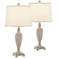 Carved Wood Traditional Table Lamps Set of 2