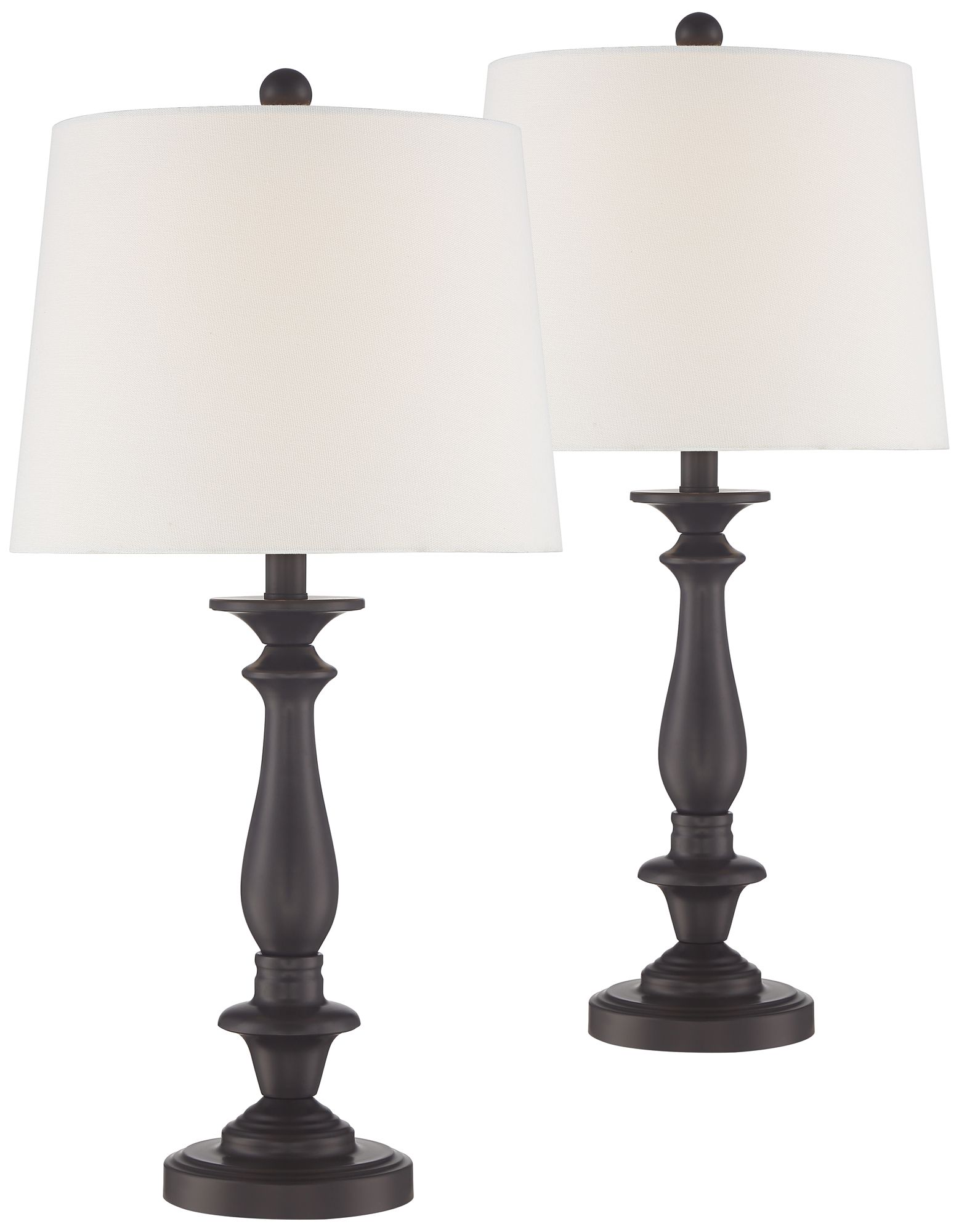 Percy Bronze Metal Table Lamps Set of 2