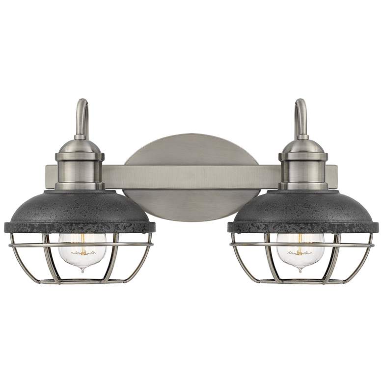 Sandpiper 8 3/4&quot; High Nickel and Iron 2-Light Wall Sconce