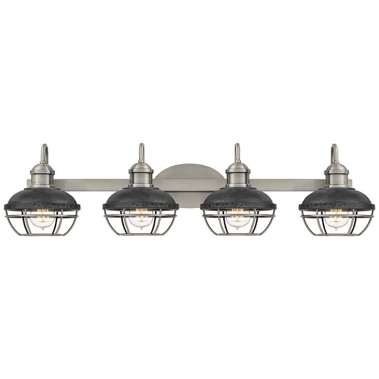 Sandpiper 34&quot;W Polished Nickel and Iron 4-Light Bath Light