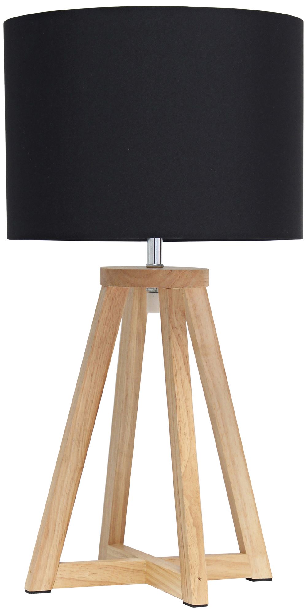 Simple Designs 19 1/4" High Natural Wood Black Accent Table Lamp