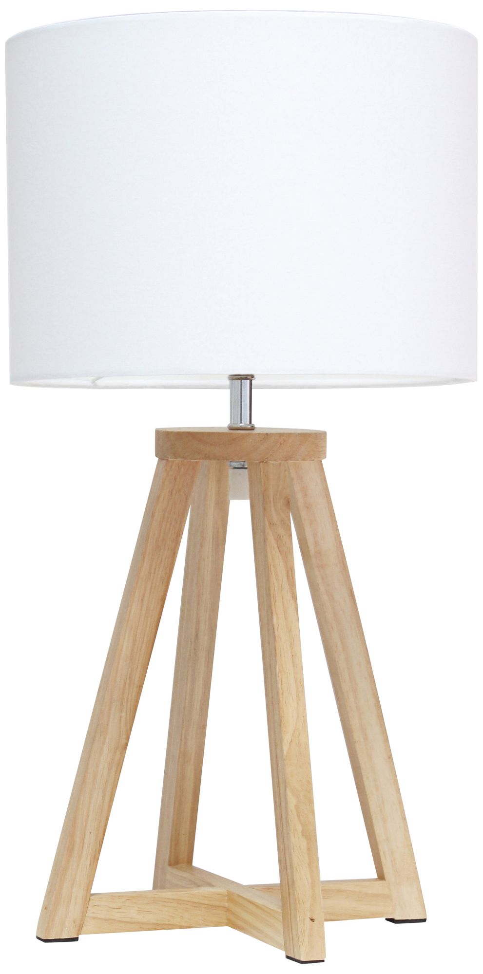 Simple Designs 19 1/4" High Natural Wood White Accent Table Lamp