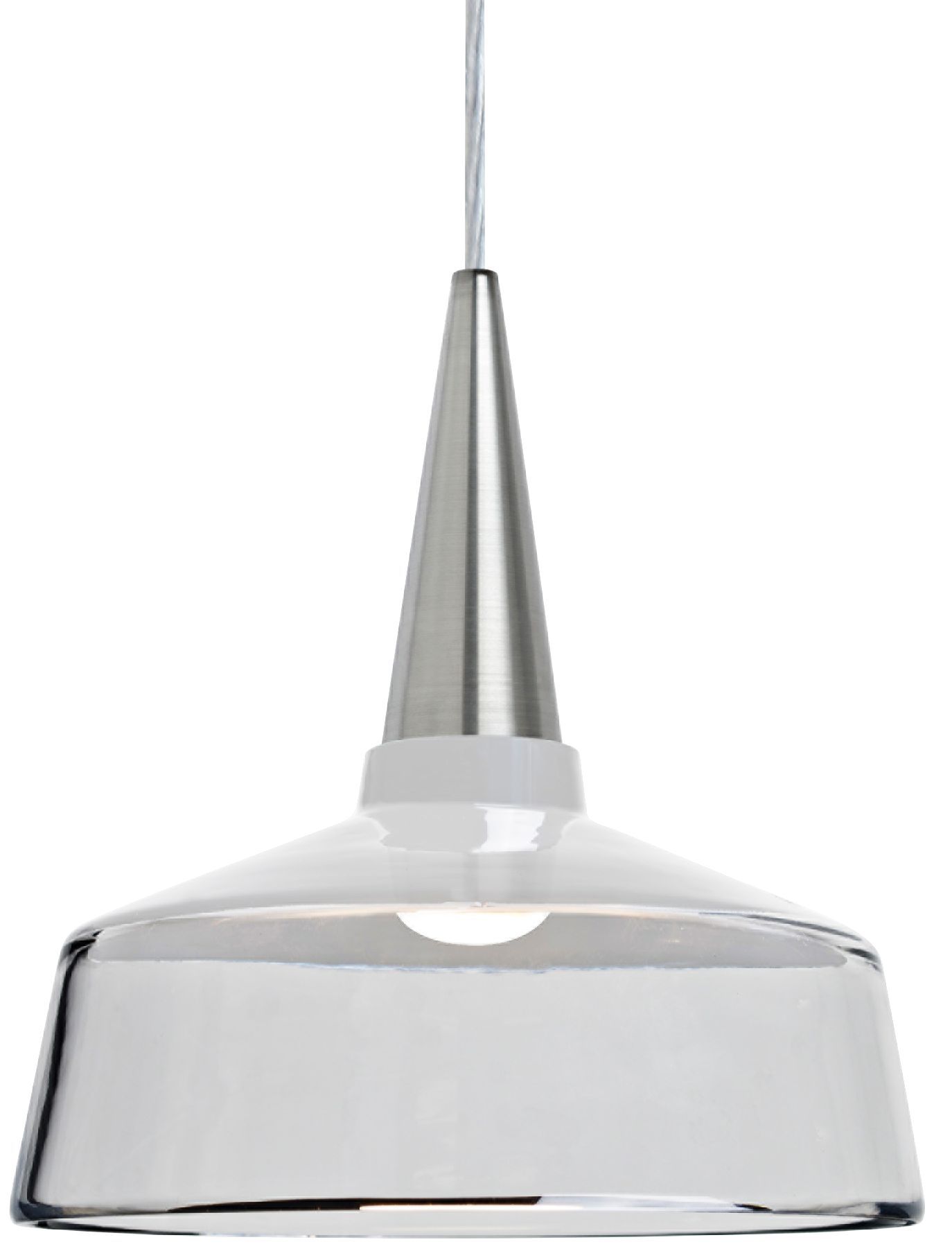 Besa Baron 10 10"W Nickel and White Glass LED Mini Pendant