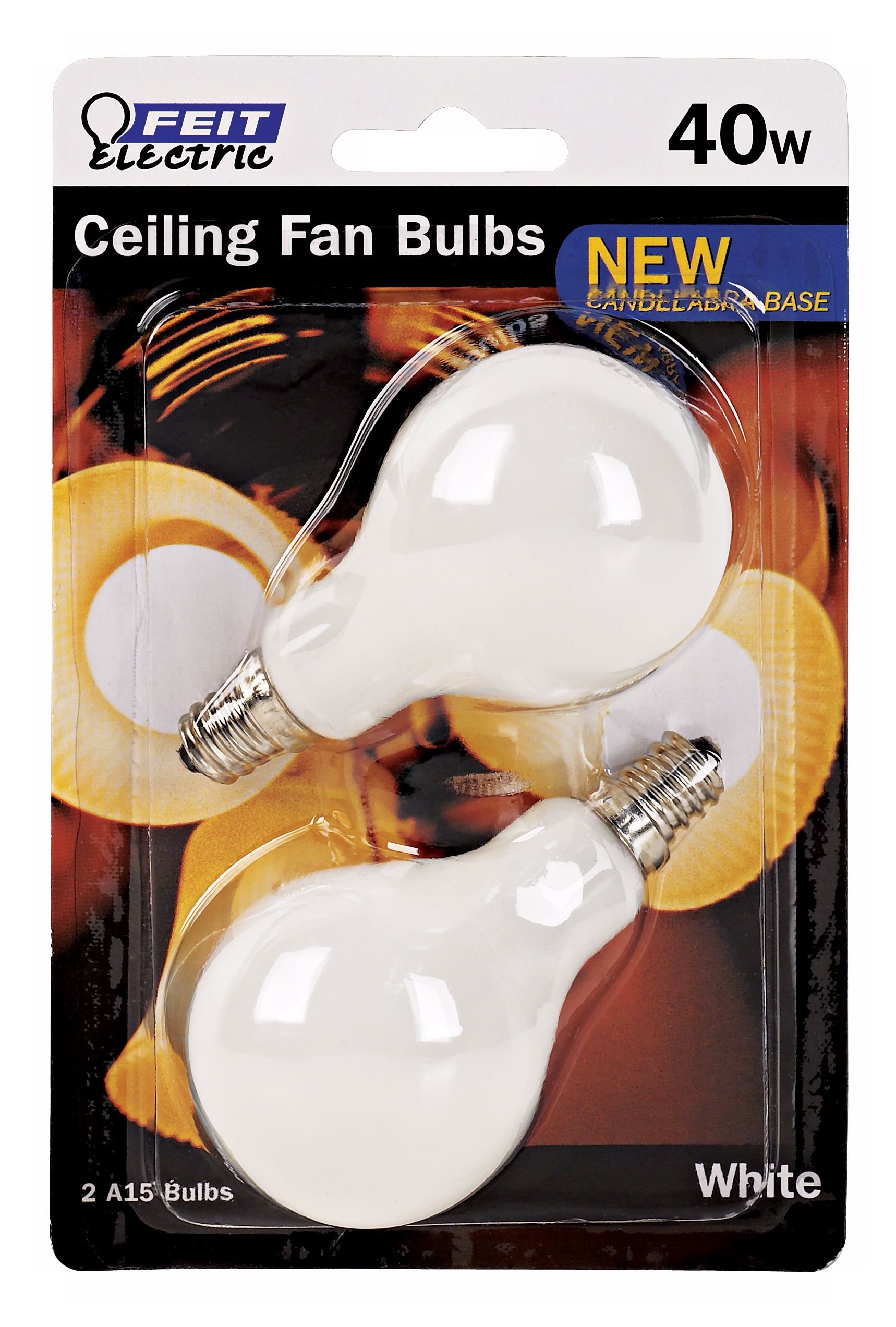 Feit Electric 40 Watt 2-Pack Candelabra Ceiling Fan Bulbs