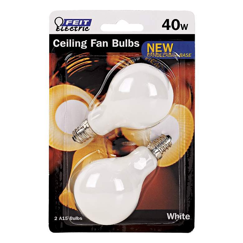 Image 1 Feit Electric 40 Watt 2-Pack Candelabra Ceiling Fan Bulbs