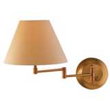 Holtkoetter Old Brass Finish Shaded Swing Arm Wall Lamp
