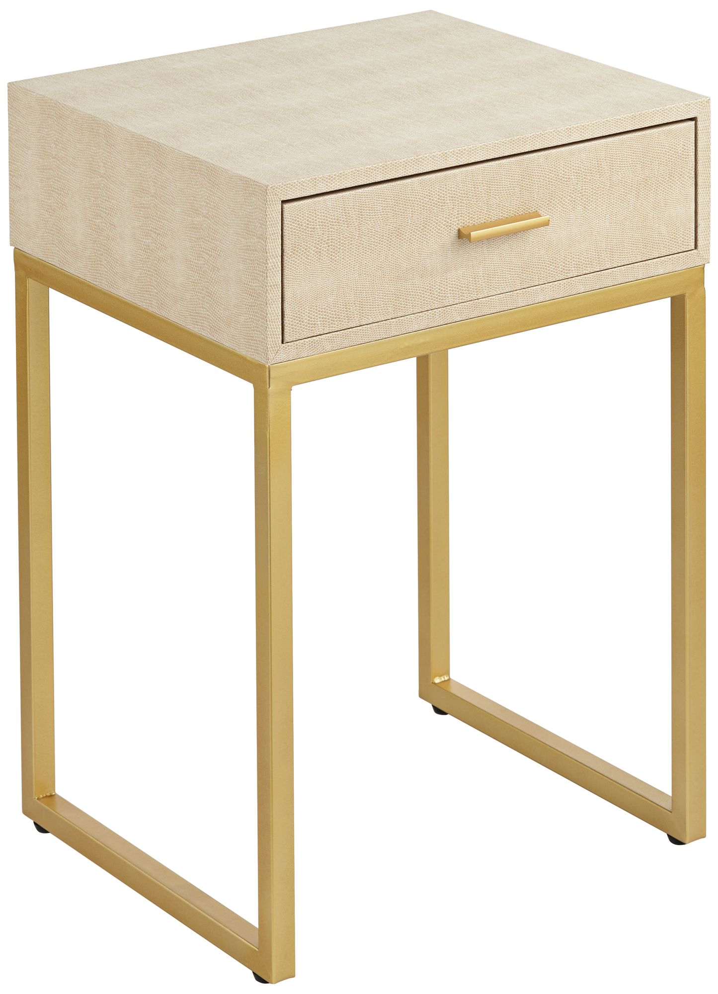 Les Revoires 16" Wide Cream and Gold 1-Drawer Accent Table