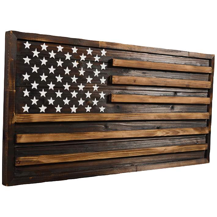 Rustic Pine American Flag 32 Wide Rectangular Wood Wall Art 86d38 Lamps Plus - Flag Wall Art Wood