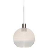 Besa Newton 6 5 3/4&quot;W White and Clear Glass LED Mini Pendant