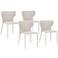 Hugo Buff Gray Synthetic Leather Dining Chairs Set of 4