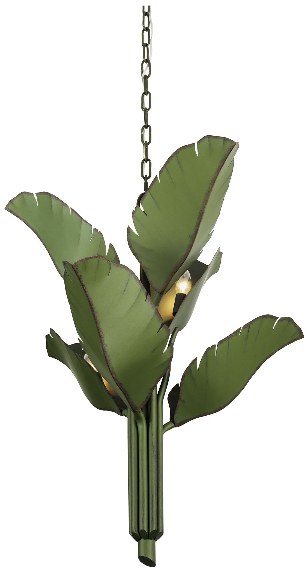 Varaluz Banana Leaf 25" Wide Natural Green Metal Chandelier