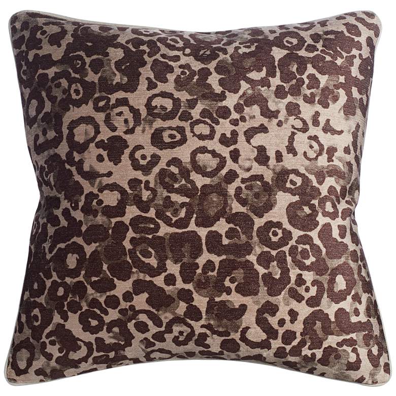 Neutral Color Leopard 22&quot; Square Throw Pillow