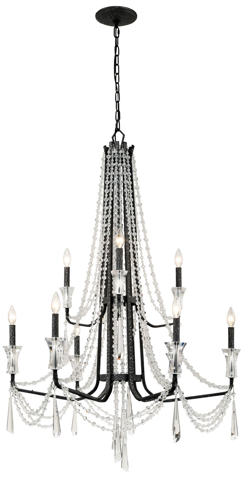 Varaluz Barcelona 34 1/2" Wide Onyx Crystal 9-Light Chandelier