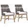 Tapestry Dove Flat and White Rope Dining Chairs Set of 2