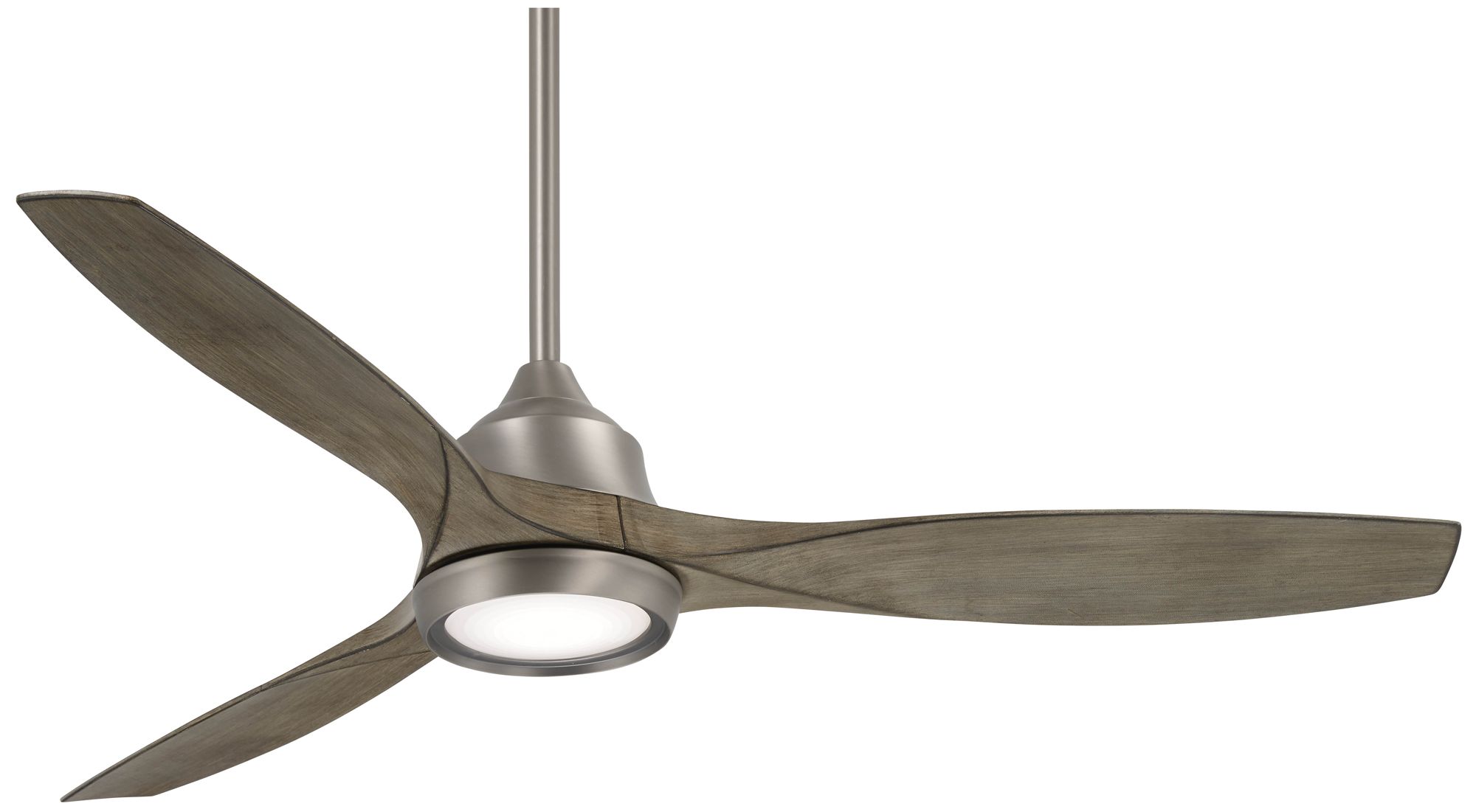 60" Minka Aire Skyhawk Nickel and Driftwood LED Ceiling Fan