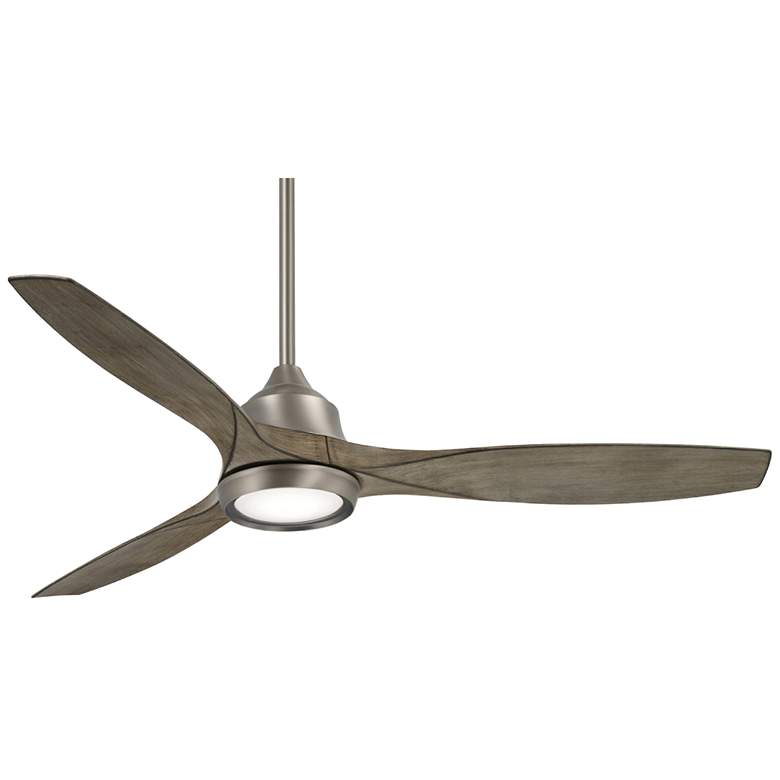 60&quot; Minka Aire Skyhawk Nickel and Driftwood LED Ceiling Fan