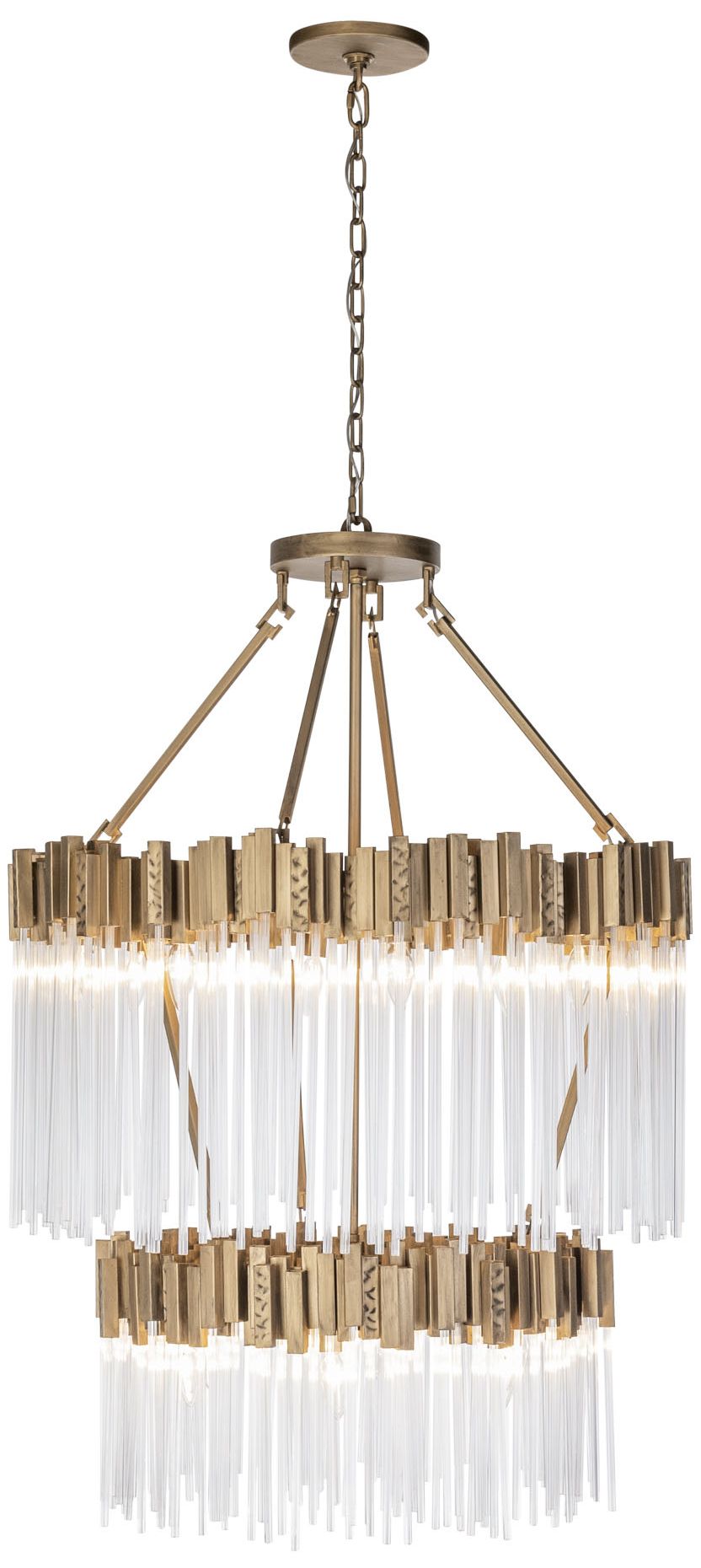 Varaluz Matrix 30" Wide Havana Gold 2-Tier Chandelier