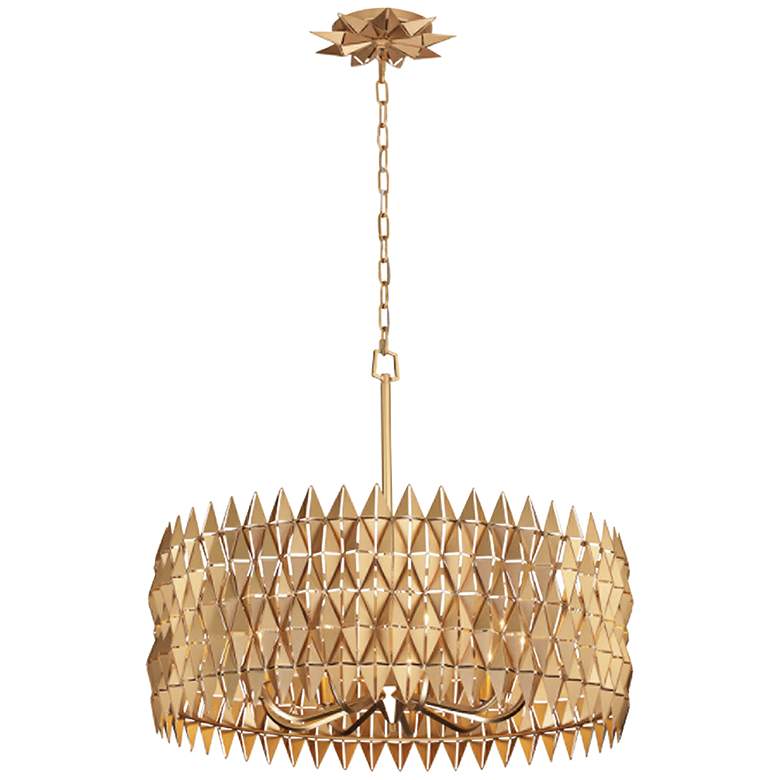 Varaluz Forever 30&quot; Wide French Gold Drum Pendant Light