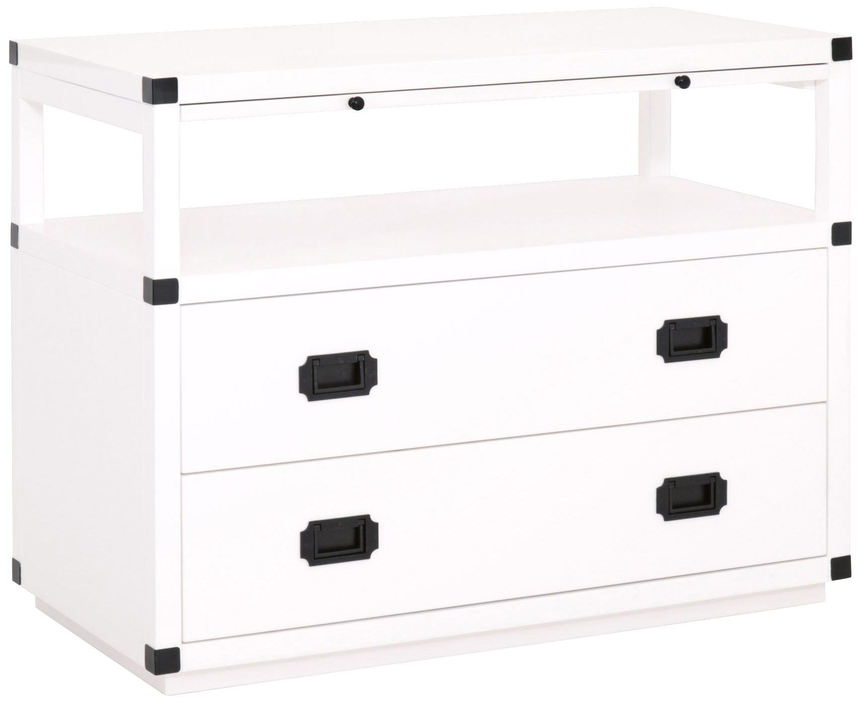 Bradley 35" Wide White and Black 2-Drawer Nightstand