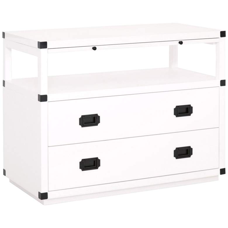 Bradley 35&quot; Wide White and Black 2-Drawer Nightstand