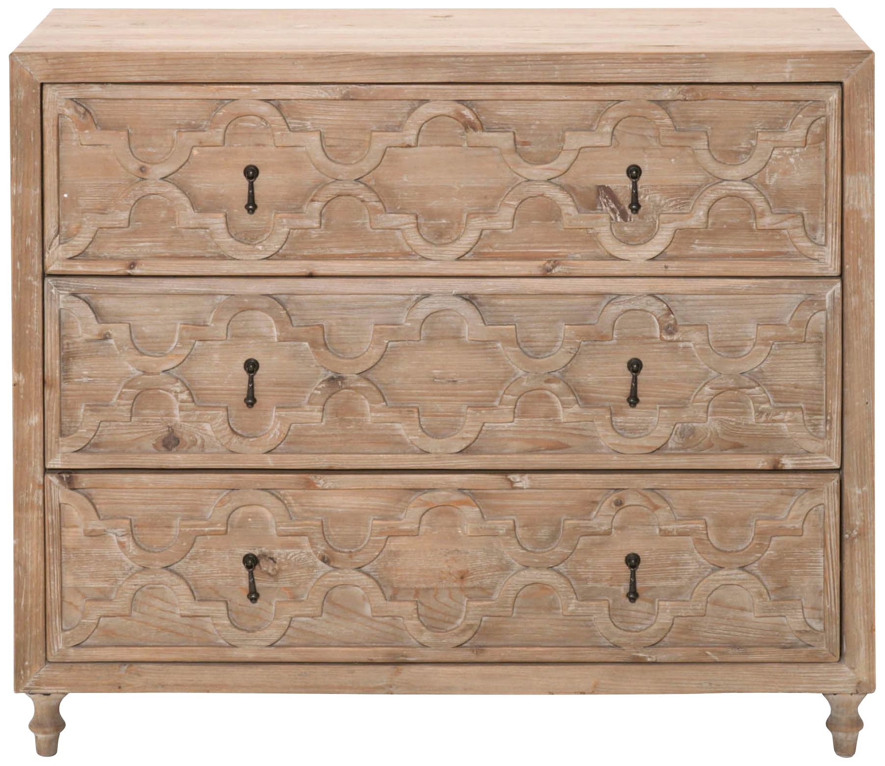 Clover 43 1/2" Wide Smoke Gray 3-Drawer Accent Cabinet